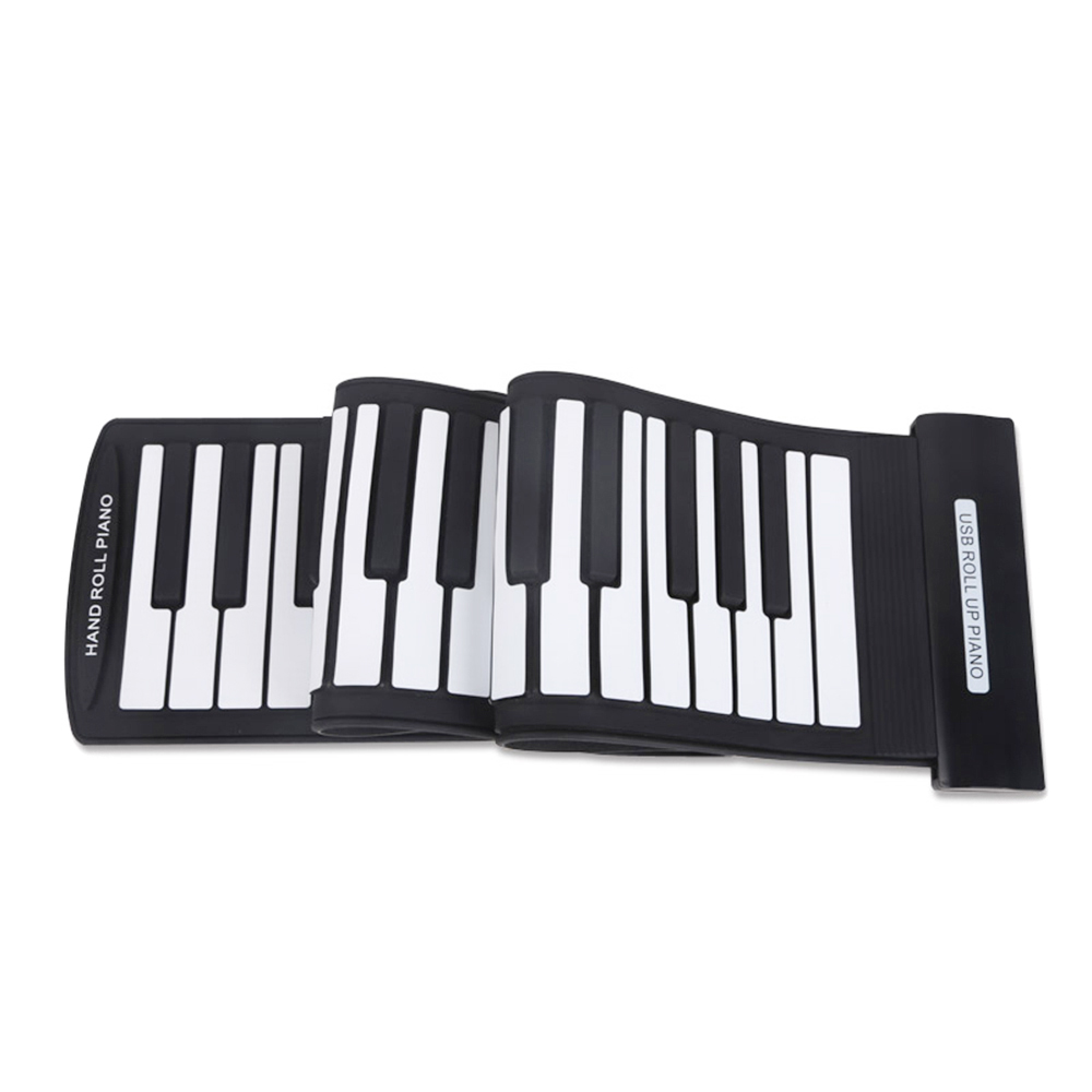 휴대용 61 키 유연한 롤업 피아노 USB 미디 전자 키보드 핸드 롤 피아노 키즈 완구 선물